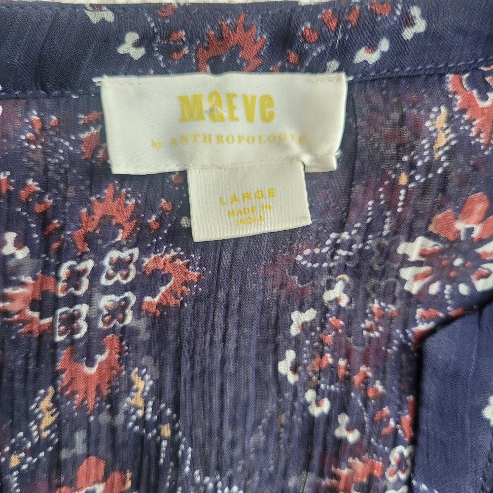 Maeve by Anthropologie Adrian Sheer Boho Tunic Dress Size L - Picture 5 of 11